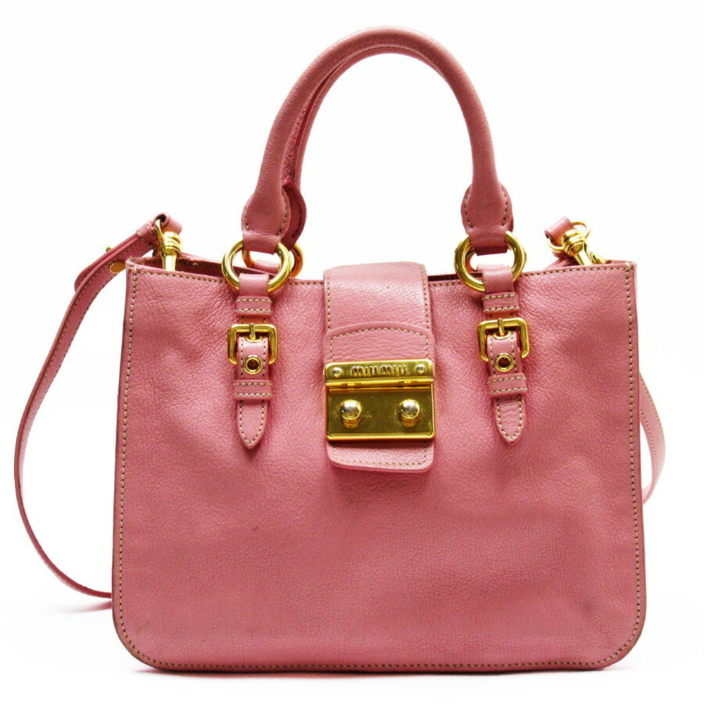 Miu Miu handbag crossbody shoulder bag pink gold leather classic favorite
